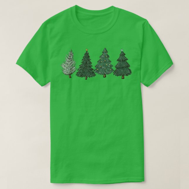 T-shirt Noël Arbre Dirigé Pin Léger Arbre Xmas Light Camp (Design devant)
