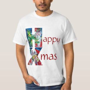T-SHIRT NOËL ARBRE PÈRE NOËL JOUER AU MONOGRAM DE VIOLIN X