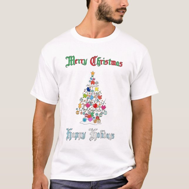 T-shirt Noël autistique (Devant)