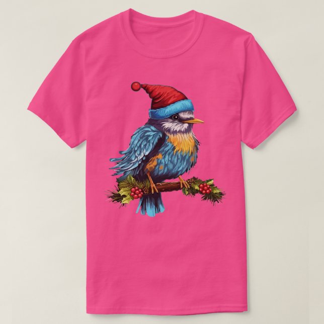 T-shirt Noël aux oiseaux bleus de l'Est (Design devant)