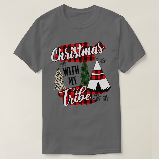 T-shirt noël avec ma tribu pyjama famille léopard  (Design devant)