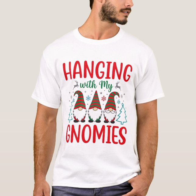 T-shirt Noël avec mes Gnomes Gnome de Noël (Devant)