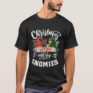 T-shirt Noël Avec Mes Gnomes Noël Gnome Funny Xm