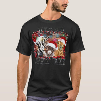 T-shirt Noël Avec Mon Herd Light Père Noël Vache Paysan Ne