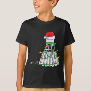 T-shirt Noël Badminton Cadeau Père Noël Enveloppé Dans Hol