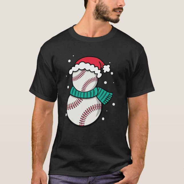 T-shirt Noël Baseball Santa Hat (Devant)
