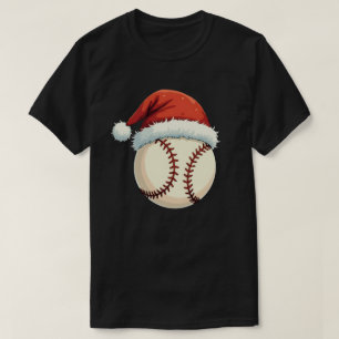 T-shirt Noël Baseball Santa Hat Funny Sport Noël