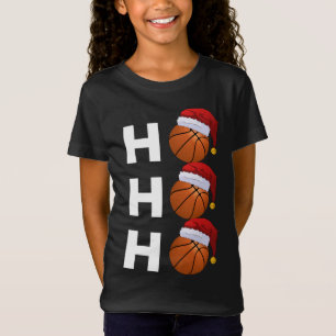 T-Shirt Noël Basket Ball Santa Hat Funny Noël