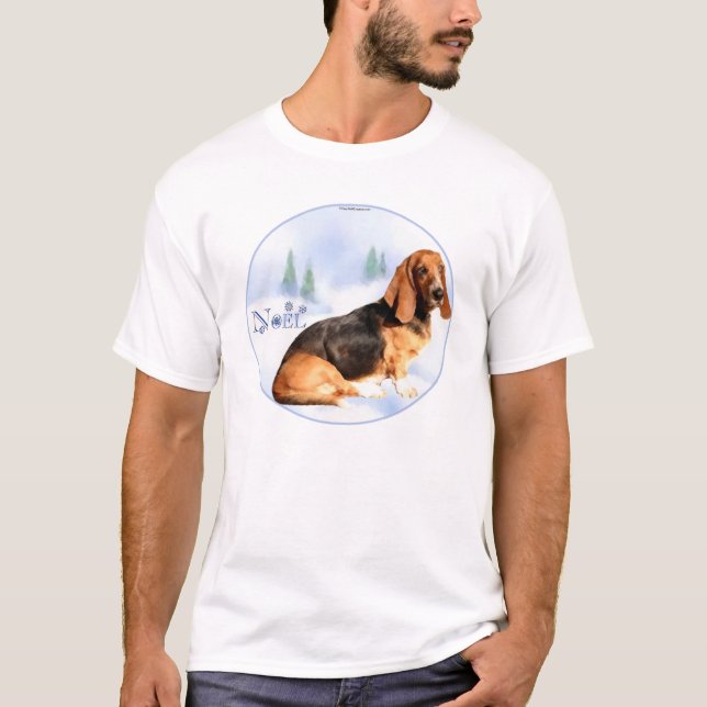 T-shirt Noel Basset Hound (Devant)
