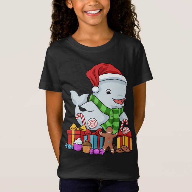 T-Shirt Noël Beluga Whale Cadeaux Enfants Noël Beluga (Devant)