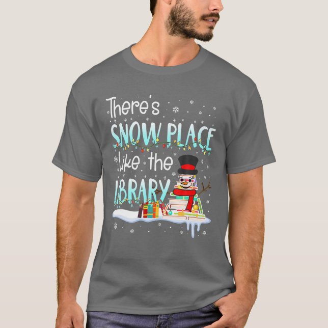 T-shirt Noël Bibliothécaire Il Y A Un Endroit De Neige Com (Devant)
