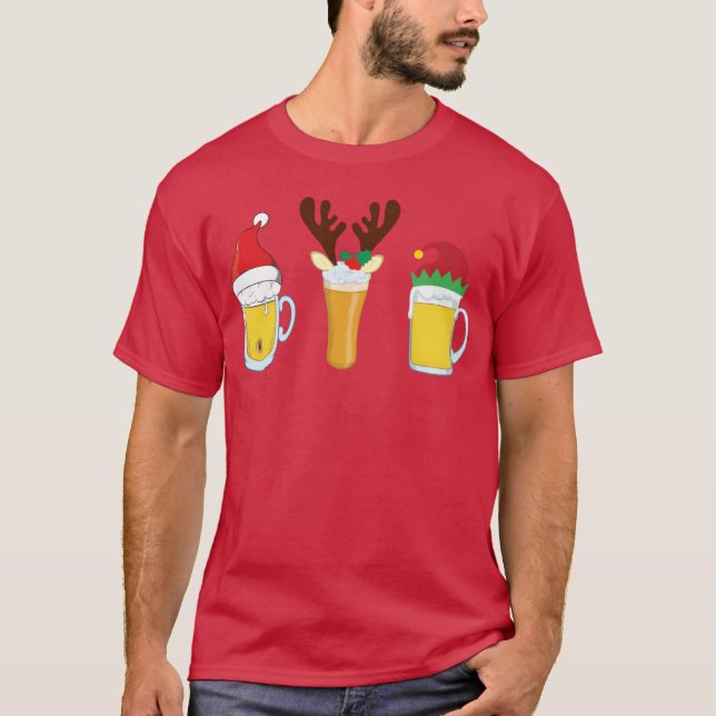 T-shirt Noël Bière Noël Fête Noël Bière cadeau (Devant)