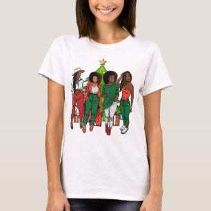 T-shirt Noël Black Girl Magic Melanin Femmes Sista Fun