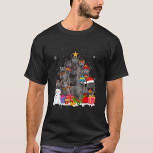 T-shirt Noël bleu russe amusant