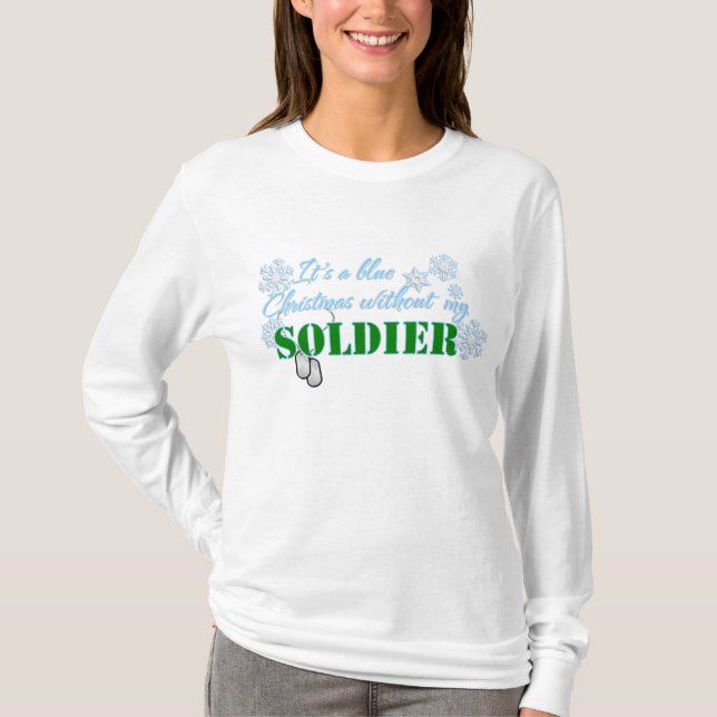 T-shirt Noël bleu sans soldat (Devant)