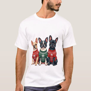 T-shirt Noël Bouledogues français Xmas Frenchie Chien Homm