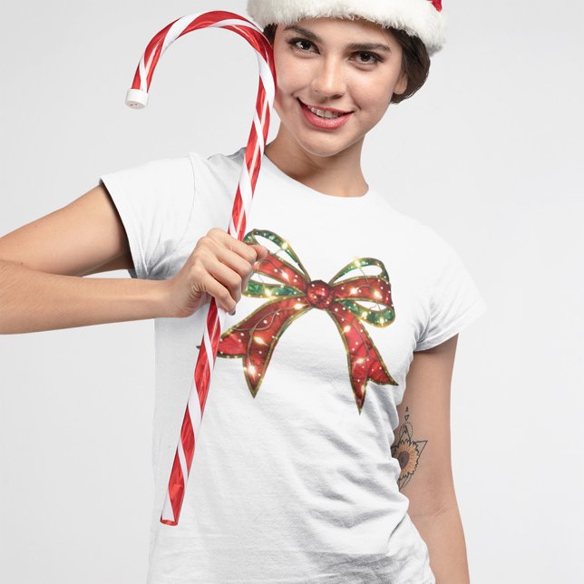 T-shirt Noël Bow Cravate Avec Lumières Noel Saison (Créateur téléchargé)