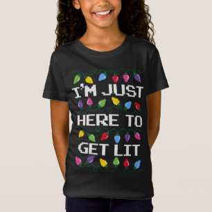 T-Shirt Noël branché Je suis juste ici pour obtenir Noël l