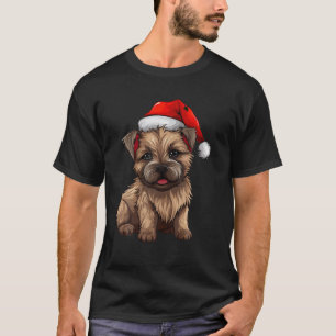 T-shirt Noël Cairer Terrier Chien Santa Hat Funny Noël K