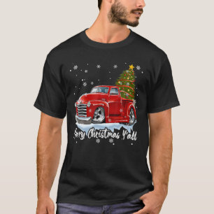 T-shirt Noël Camion Rouge Arbre de Noël Cadeaux Vintages J