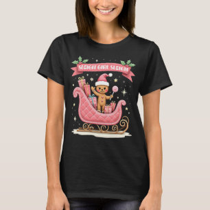 T-shirt Noël Candy Sleigh Girl Gingerbread Fête