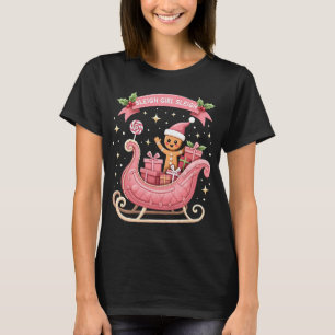 T-shirt Noël Candy Sleigh Girl Gingerbread Fête
