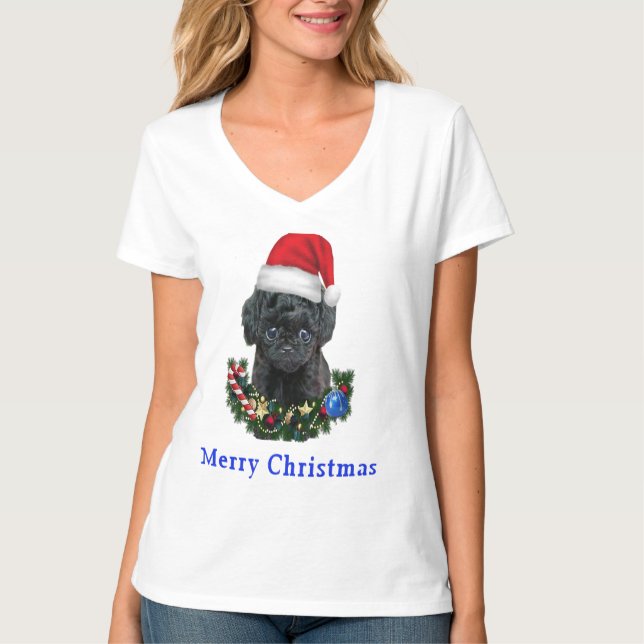 T-shirt Noël caniche (Devant)