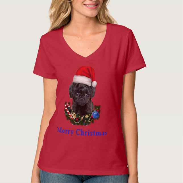 T-shirt Noël caniche (Devant)