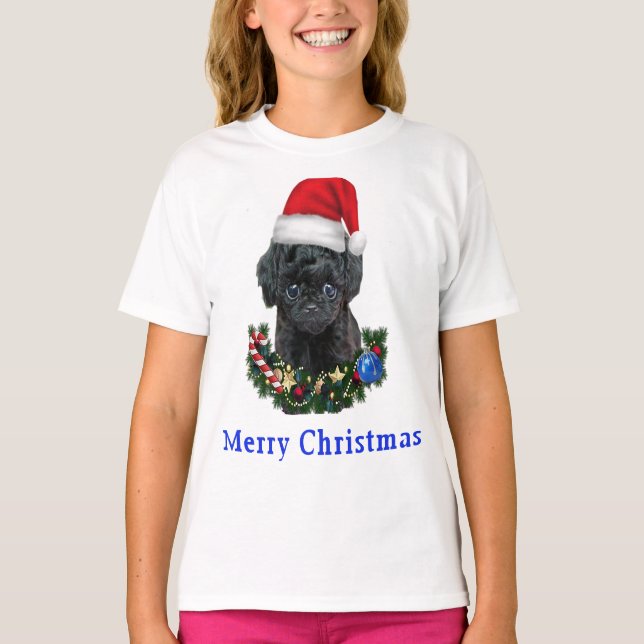 T-shirt Noël caniche (Devant)