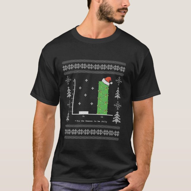 T-shirt Noël Carol Math Bar Graphe laid (Devant)