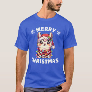 T-shirt Noël Casquette Noël Fairy Lights Llama ami