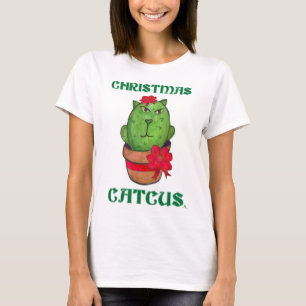 T-shirt Noël Catcus Vacances Cactus Cartoon Art