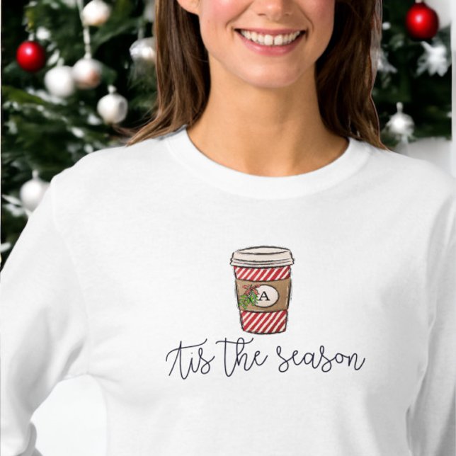 T-shirt Noël C'est la saison Monogramme Café Mistletoe (Créateur téléchargé)