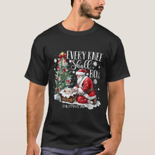 T-shirt Noël Chaque genou fléchira Santa Scène de la Nativ