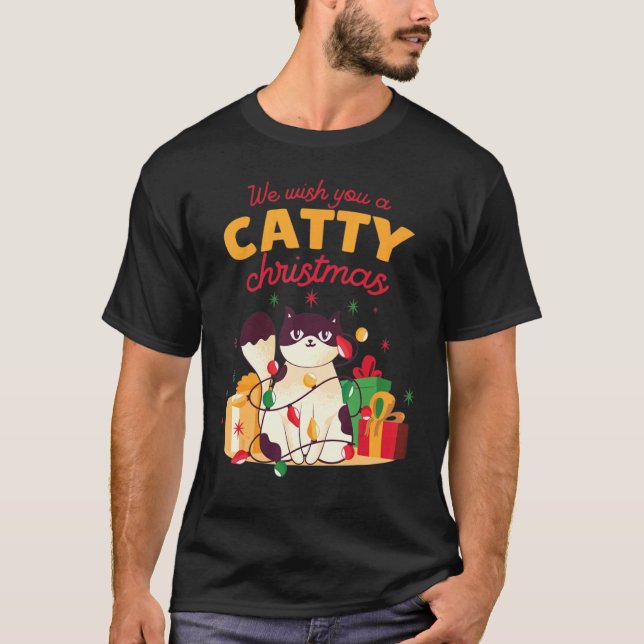 T-shirt Noël chat (Devant)