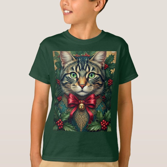 T-shirt Noël Chat 2024 Taille Enfants (Devant)