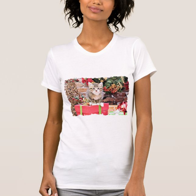 T-shirt Noël - chat de Kitty - Monki (Devant)