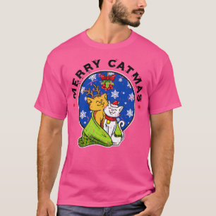 T-shirt Noël Chats Noël Chapeau Joyeux Catmas