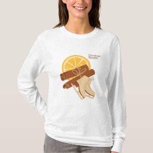 T-shirt Noël Chaud Cinnamon & Patins sur glace