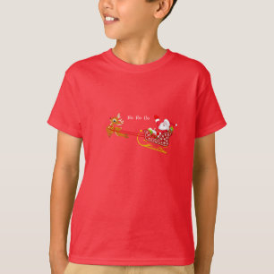 T-shirt Noël Chemise-Père Noël et Rudolph du garçon de