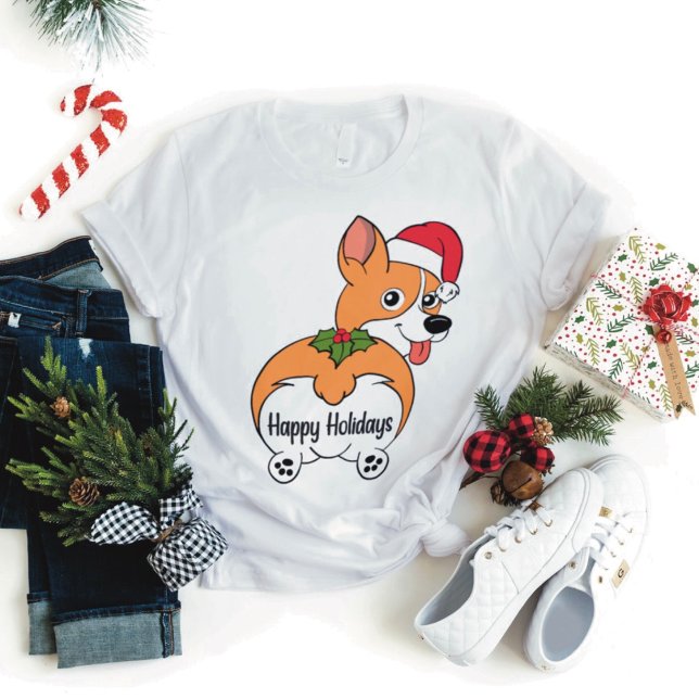 T-shirt Noël Chien Corgi (Créateur téléchargé)