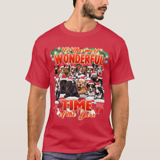 T-shirt Noël Chien Dessins Drôle Chien mignon Chiens Noël