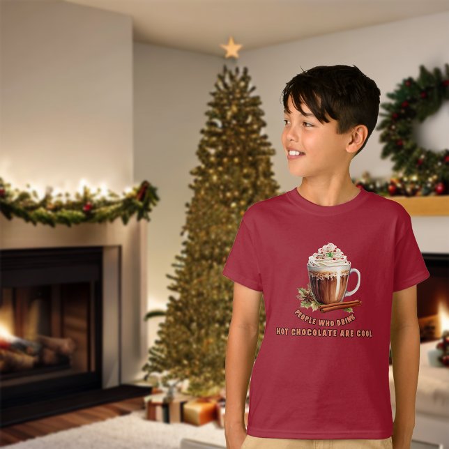 T-shirt Noël Chocolat chaud est Cool Enfants (Créateur téléchargé)