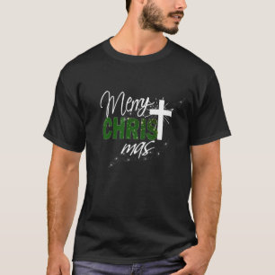 T-shirt Noël chrétien de Noël Joyeux avec la croix