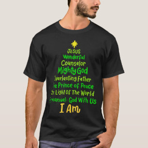 T-shirt Noël chrétien Jésus Bible Noms Arbre de Noël Sh