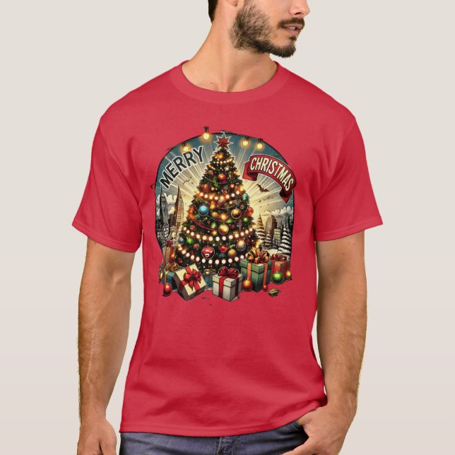 T-shirt Noël classique Design Cadeaux de Noël (Devant)
