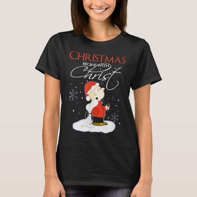 T-shirt Noël Commence Avec Christ Noël Cadeau (Devant)
