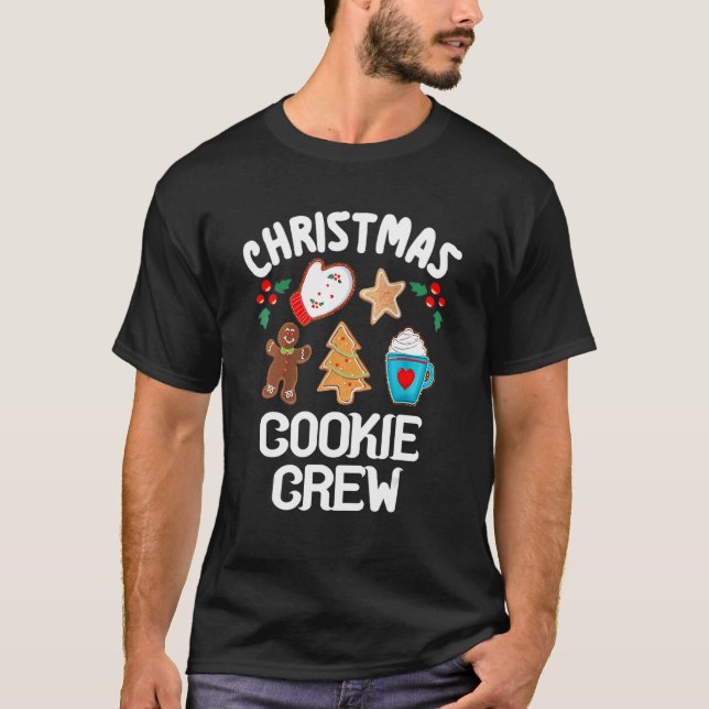 T-shirt Noël Cookie Crew Gingerbread Homme Baking Café (Devant)