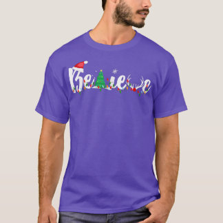 T-shirt Noël Croire Garçons Filles Santa Hat Arbre de Noël
