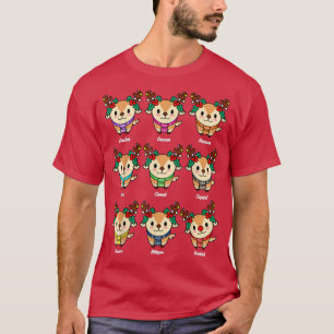 T-shirt Noël Cute Reindees Vacances Père Noël Tree hiver